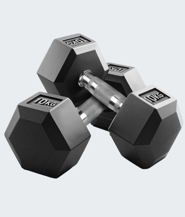 Zoyis 10KG Rubber-Coated Dumbbells