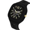 Black Chronograph Watch with Silicone Strap