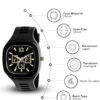 Black Chronograph Watch with Silicone Strap