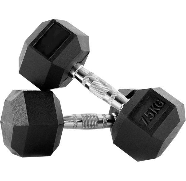 Zoyis 7.5KG Rubber-Coated Dumbbells