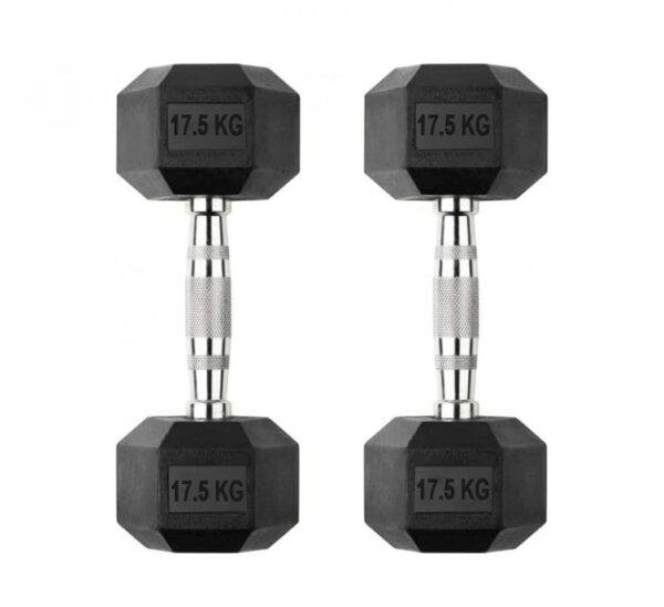 Zoyis 17.5KG Rubber-Coated Dumbbells