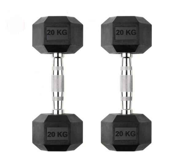 Zoyis 20KG Rubber-Coated Dumbbells