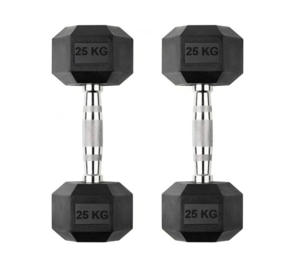 Zoyis 25KG Rubber-Coated Dumbbells