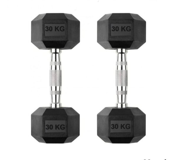 Zoyis 30KG Rubber-Coated Dumbbells