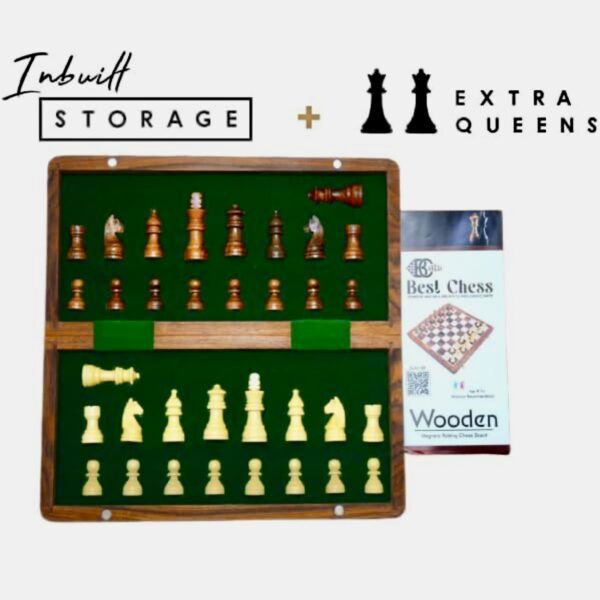 Zoyis Wooden Folding Chess Set 2 Players