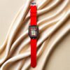 Zoyis Luxury Analog Watch with Red Rubber Strap