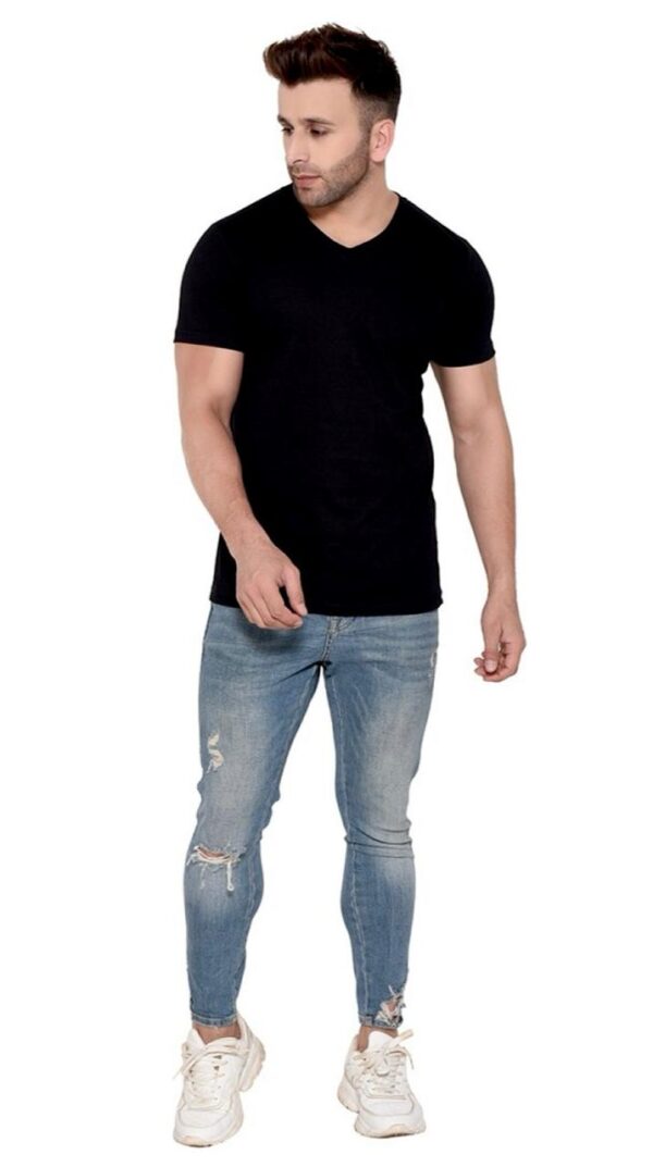 Zoyis Black half-sleeve t-shirt for gym Size - XL